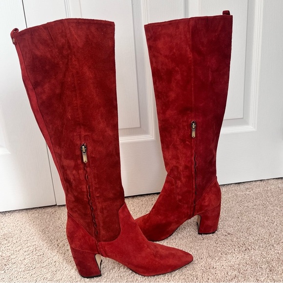Sam Edelman HAI Knee High Suede Boot Paprika 9.5 - Picture 3 of 10